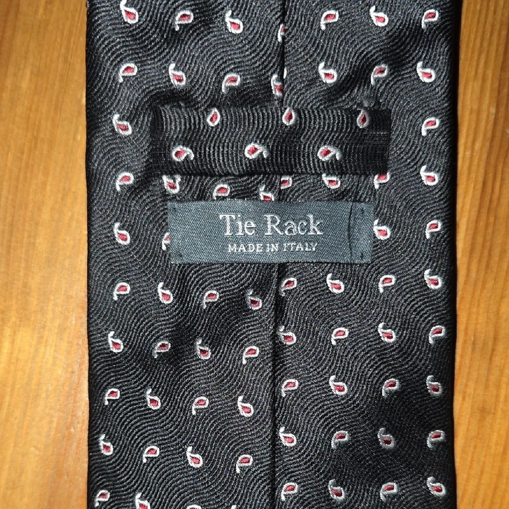 Tie Rack Black and Red Paisley Tie